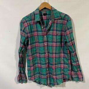 J. Crew plaid button down shirt